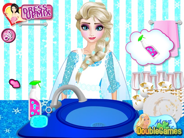 Free Download Elsa Washing Dishes Screenshot 2